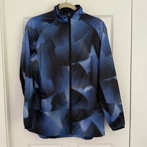 LuLaRoe Women’s Blue & Black Windbreaker Athletic Zip up Jacket Size‎ Small